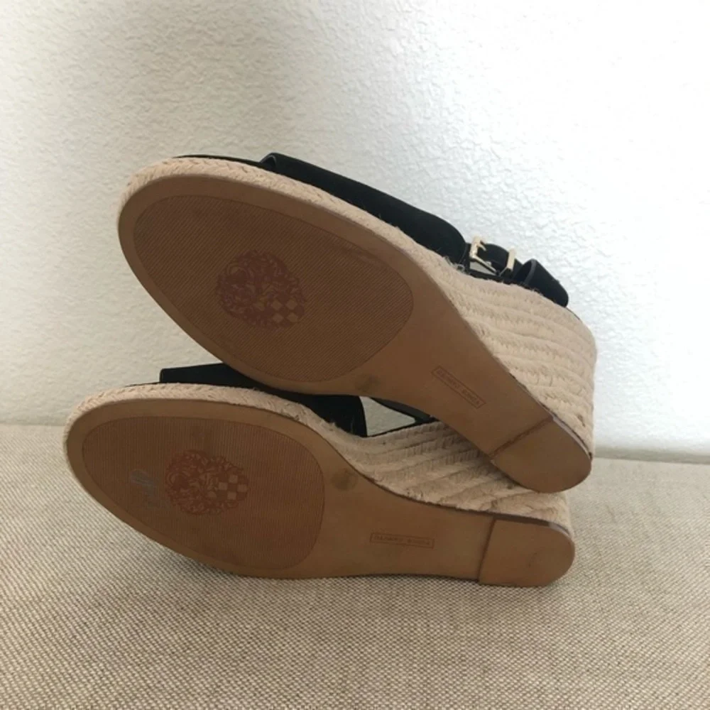 NEW Vince Camuto Leonita‎ Black Wedge Sandals 10